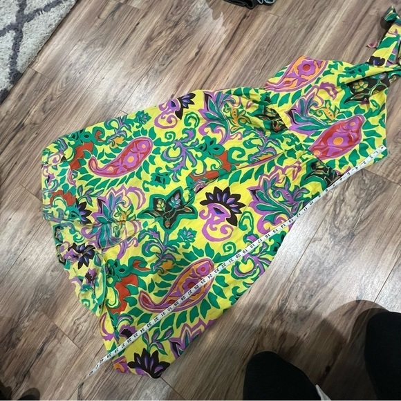 J.Crew Paisley Silk Maxi Sarong Dress In Green Violet Multi 8 - Picture 7 of 11